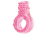 Розовое эрекционное кольцо со стимулятором клитора